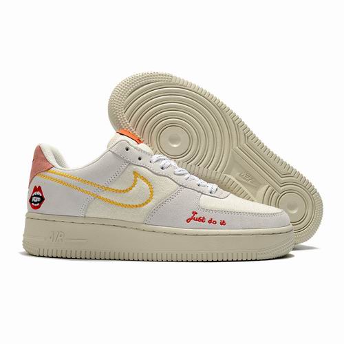 Cheap Nike Air Force 1 Grey Red Yellow Shoes Men and Women-67